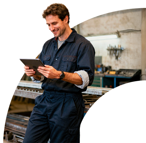 Metallbauer in Werkstatt Metallbauer in Werkstatt