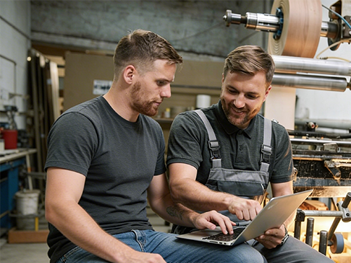 Schlossereikollegen mit Aufgabenverteilung